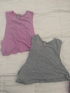 Forever 21 Cropped Muscle Tanks (Light Pink and Grey)